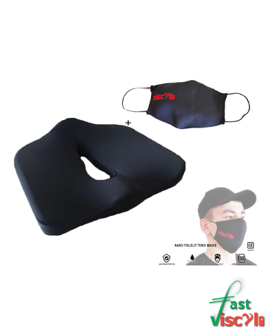 Visco Li Yastık Ortopedik simit bel Oturma Minderi + Nano maske